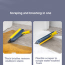 2 PCS Hard Bristle Crevice Brush Long Handle Floor Brush Wiper,Style: 3-section Rod(Gray)