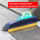2 PCS Hard Bristle Crevice Brush Long Handle Floor Brush Wiper,Style: 3-section Rod(Deep Blue)