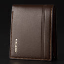 Baellerry Men Short Wallet Multi-card Lychee Pattern Business Wallet(Black)