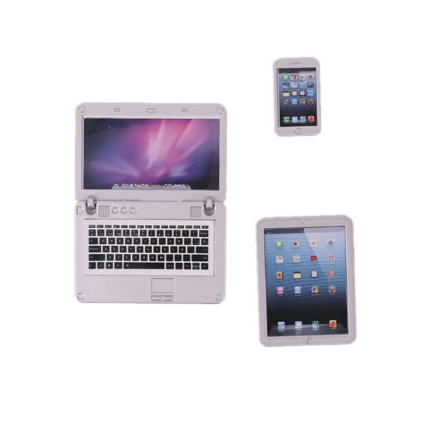 1: 6 Doll House Mini Mobile Phone + Laptop + Tablet Set(BW730)