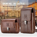BULL CAPTAIN Multifunctional Leather Mobile Phone Small Waist Bag For Men(Horizontal Brown)