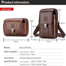 BULL CAPTAIN Multifunctional Leather Mobile Phone Small Waist Bag For Men(Horizontal Brown)