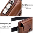 BULL CAPTAIN Multifunctional Leather Mobile Phone Small Waist Bag For Men(Horizontal Brown)