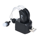 Rechargeable Hearing Aids for Seniors Personal Sound Amplifier with Charging Base,EU Plug(Black)