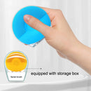Silicone Sound Wave Vibration Massage Pore Cleaning Beauty Brush, Colour: Lemon Yellow