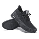 D06 Men Spring Flying Knitting Shoes Lace Up Sports Casual Shoes, Size: 39(Black)