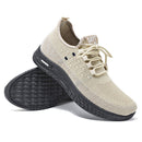 D06 Men Spring Flying Knitting Shoes Lace Up Sports Casual Shoes, Size: 40(Beige)