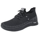 D06 Men Spring Flying Knitting Shoes Lace Up Sports Casual Shoes, Size: 41(Black)