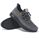 D06 Men Spring Flying Knitting Shoes Lace Up Sports Casual Shoes, Size: 42(Gray)