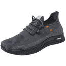 D06 Men Spring Flying Knitting Shoes Lace Up Sports Casual Shoes, Size: 43(Gray)