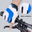GIYO S-14 Bicycle Half Finger Gloves GEL Shock Absorbing Palm Pad Gloves, Size: L(Gray)