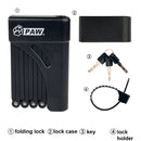 PAW Bicycle Lock Mountain Road Bike Zinc Alloy Anti-theft Folding Lock Tire Lock Padlock(Black)