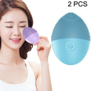 2 PCS Mini Silicone Cleansing Instrument Washing Face Brush(Blue)