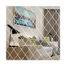 Rhombus Stitching Background Acrylic Mirror Decorative Stickers, Specification: Silver Large
