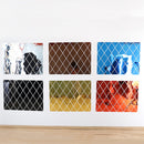 Rhombus Stitching Background Acrylic Mirror Decorative Stickers, Specification: Silver Large