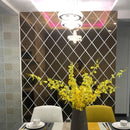 Rhombus Stitching Background Acrylic Mirror Decorative Stickers, Specification: Silver Large
