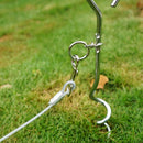 Outdoor Pet Leash Stainless Steel Ground Nail Fixing Bolt, Specificationï¼š Upgrade + Wire Rope