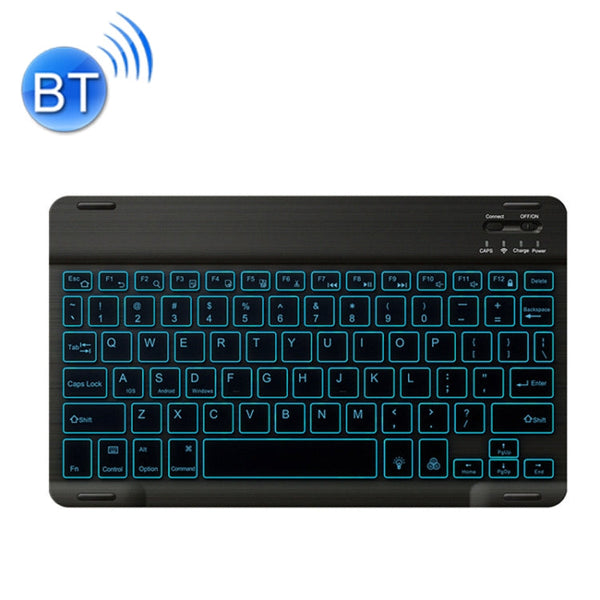 78 Keys 10 Inch RGB Colorful Backlit Bluetooth Keyboard For Mobile Phone / Tablet(Black)