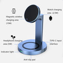 F6 3 In 1 Wireless Magnetic Mobile Phone Charger(Silver)