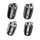 Car Fast Charge One Drag Two Cigarette Conversion Plugs, Model: PD+QC(Black)