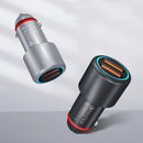 2 PCS Double USB QC3.0 36W Fast Charge Aluminum Alloy Intelligent Car Charger(Double QC Black)