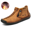 Men Martin Boots Large Size Boots Leisure Tooling Boots, Size: 46(Yellow Brown Plus Velvet)