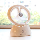 Mini USB Rechargeable Spray Fan Student Dormitory Office Desktop Mute Fan(Glossy White)
