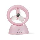 Mini USB Rechargeable Spray Fan Student Dormitory Office Desktop Mute Fan(Frosted Pink)