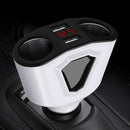 3.1A Dual USB Digital Display Multi-Function Driving Recorder Universal Automotive Charger(White)