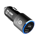 WOTOBE 78W PD + QC3.0 Fast Charging Mini Car Charger(Black)