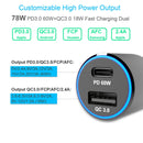 WOTOBE 78W PD + QC3.0 Fast Charging Mini Car Charger(Black)