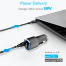 WOTOBE 78W PD + QC3.0 Fast Charging Mini Car Charger(Black)
