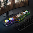 V18 Keyboard Design Colorful LED Bluetooth Speaker with Alarm Clock Function(Cool Black)