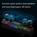 V18 Keyboard Design Colorful LED Bluetooth Speaker with Alarm Clock Function(Cool Black)