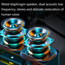 V18 Keyboard Design Colorful LED Bluetooth Speaker with Alarm Clock Function(Cool Black)