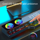 V18 Keyboard Design Colorful LED Bluetooth Speaker with Alarm Clock Function(Cool Black)