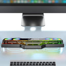 V18 Keyboard Design Colorful LED Bluetooth Speaker with Alarm Clock Function(Cool Black)