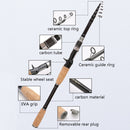 Telescopic Carbon Lure Rod Short Section Fishing Casting Rod, Length: 2.4m(Straight Handle)