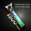 USB Vintage Engraving LCD Electric Hair Clipper For Bald Short Hair, Specification: Bronze
