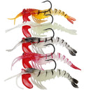 5 Color / Set Multi-section Lead Head Soft Shrimp Fake Bait Freshwater Sea Fishing Lure