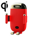 S18 15W Car Wireless Charger Phone Holder, Color: Red With Suction Cup Bracket