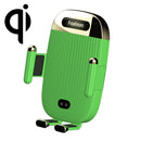 S18 15W Car Wireless Charger Phone Holder, Color: Green With Suction Cup Bracket