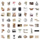 2 Sets 50 Pieces Literary Retro Sticker Pack Era English Diy Decoration Old Time Stickers