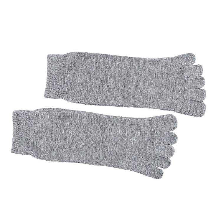5 Pairs Knitted Comfort Five-Toed Socks Men Split Toe Socks(Gray)
