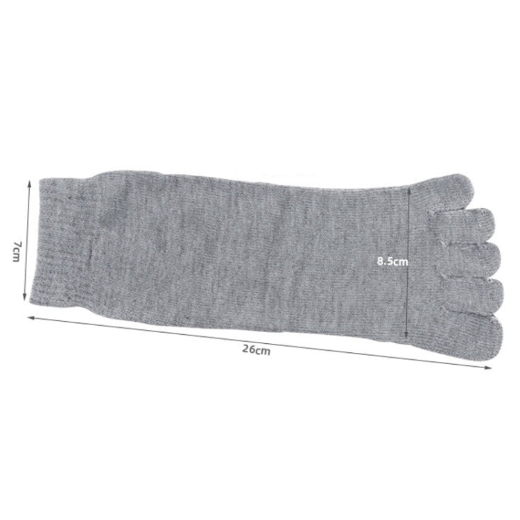 5 Pairs Knitted Comfort Five-Toed Socks Men Split Toe Socks(Gray)