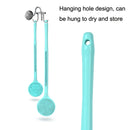 Silicone Massage Long Handle Double Sided Bath Brush(Blue)