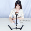 360 Degree Adjustable Metal Overhead Base Desktop Phone Holder,Style: Base+PTZ+Phone Clip