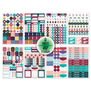 2 Sets Planner Sticker Business Fitness Day Theme Planning Sticker(8 Sheets / set)