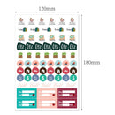 2 Sets Planner Sticker Business Fitness Day Theme Planning Sticker(8 Sheets / set)