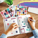 2 Sets Planner Sticker Business Fitness Day Theme Planning Sticker(8 Sheets / set)
